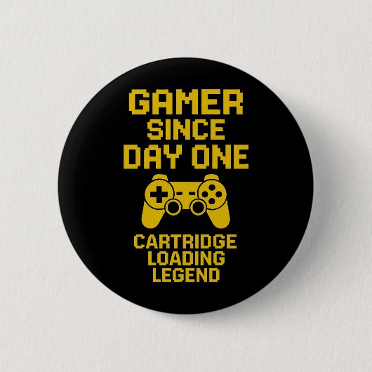 Vet Gamer Dad Design – Gele Controller Art Ronde Button 5,7 Cm (Voorkant)