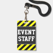 Vet "GEBEURTENISPERSONEEL" + Geel- en zwarte Strip Badge (Front with Lanyard)