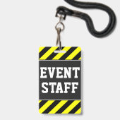 Vet "GEBEURTENISPERSONEEL" + Geel- en zwarte Strip Badge (Back with Lanyard)