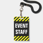 Vet "GEBEURTENISPERSONEEL" + zwarte & gele Stripes Badge (Front with Lanyard)