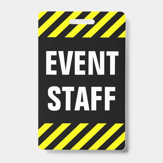 Vet "GEBEURTENISPERSONEEL" + zwarte & gele Stripes Badge (Front)