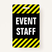Vet "GEBEURTENISPERSONEEL" + zwarte & gele Stripes Badge (Voorkant)