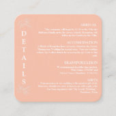 Vet Gebogen blush roze bruiloft details Informatiekaartje (Voorkant)