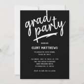 Vet geborsteld Afstudeerder Party Invitation Kaart (Voorkant)