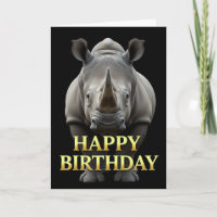 VET GEDISTINGUEERD CLOSE-UP NEUSHOORN VERJAARDAGSK