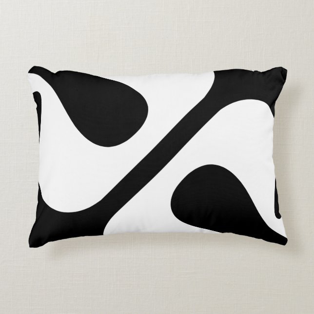 Vet gedraaide bubbels Modern Zwart-wit Accent Kussen (Voorkant)