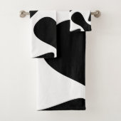 Vet gedraaide bubbels Modern Zwart-wit Bad Handdoek (Insitu)