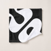 Vet gedraaide bubbels Modern Zwart-wit Bad Handdoek (Wasdoekje)