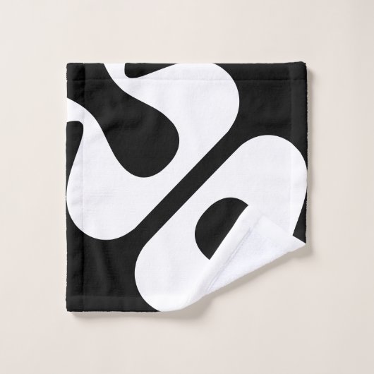 Vet gedraaide bubbels Modern Zwart-wit Bad Handdoek (Wasdoekje)