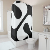 Vet gedraaide bubbels Modern Zwart-wit Douchegordijn (In situ)