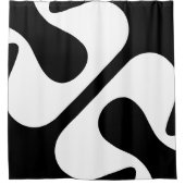Vet gedraaide bubbels Modern Zwart-wit Douchegordijn (Voorkant)