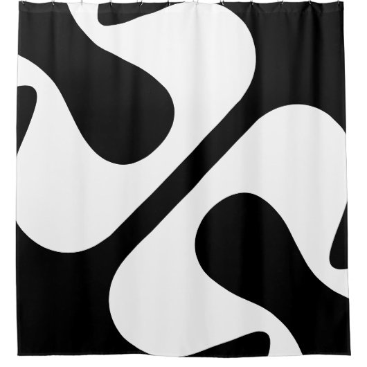 Vet gedraaide bubbels Modern Zwart-wit Douchegordijn (Voorkant)