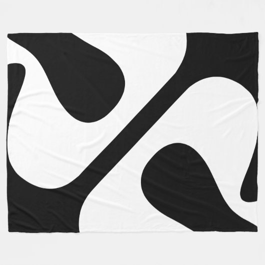 Vet gedraaide bubbels Modern Zwart-wit Fleece Deken (Voorkant (Horizontaal))