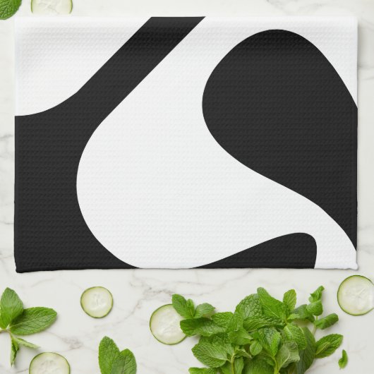 Vet gedraaide bubbels Modern Zwart-wit Theedoek (Gevouwen)