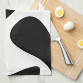 Vet gedraaide bubbels Modern Zwart-wit Theedoek (Quarter Fold)