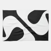 Vet gedraaide bubbels Modern Zwart-wit Theedoek (Horizontaal)