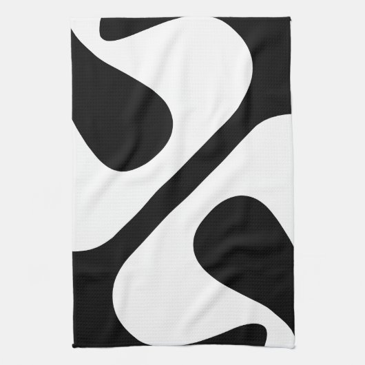 Vet gedraaide bubbels Modern Zwart-wit Theedoek (Verticaal)