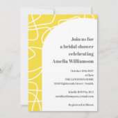 Vet geel Abstract Modern Line Art Vrijgezellenfees Kaart (Voorkant)