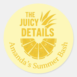 Vet Geel Ananas Custom Phrase Party Ronde Sticker