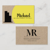 Vet geel designer interieurarchitect visitekaartje (Voorkant / Achterkant)