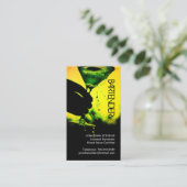 Vet Geel en Groen Bartender Visitekaartje (Staand voorkant)