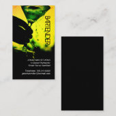 Vet Geel en Groen Bartender Visitekaartje (Voorkant / Achterkant)