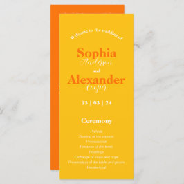 Vet Geel en Oranje Kleurrijk Trouwprogramma