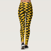 Vet Geel en Zwart Abstract Gold Bow Design Leggings (Achterkant)