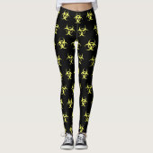 Vet Geel en Zwart Biohazard Patroon Leggings (Voorkant)