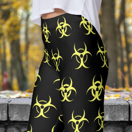 Vet Geel en Zwart Biohazard Patroon Leggings