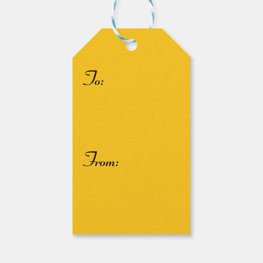 Vet Geel Gift Label Cadeaulabel (Achterkant)