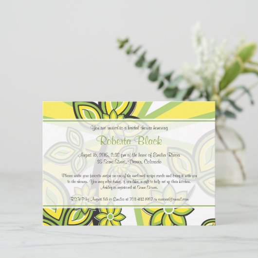 Vet geel groen Vrijgezellenfeest voor ontpitten Kaart (Staand voorkant)