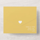 Vet geel harten bruiloft alles in één uitnodiging (Achterkant)