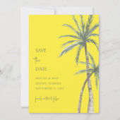 Vet Geel Palm Tree Destination Save the Date (Voorkant)