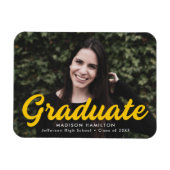 Vet geel Script Photo Afstuderen Aankondiging Magneet (Horizontaal)