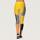 Vet Geel Sinaasappel Kleurrijk Abstract Leggings (Achterkant)