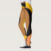 Vet Geel Sinaasappel Kleurrijk Abstract Leggings (Links)