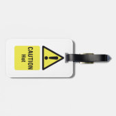 Vet Geel Waarschuwing Hot Sign Veiligheid Bagagelabel (Achterkant horizontaal)