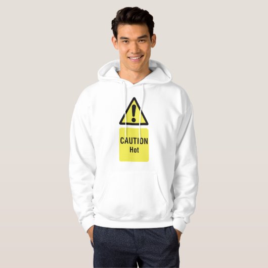 Vet Geel Waarschuwing Hot Sign Veiligheid Hoodie (Voorkant volledig)