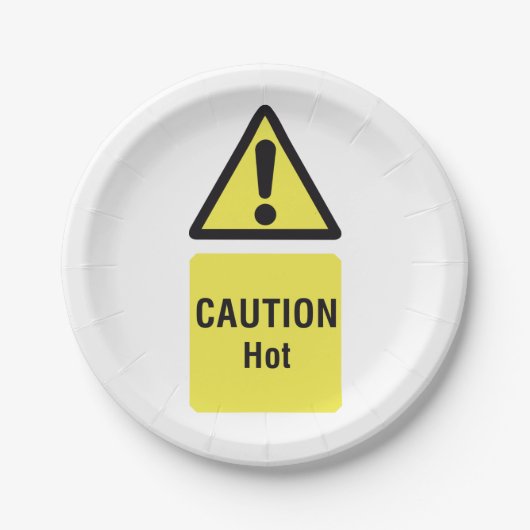 Vet Geel Waarschuwing Hot Sign Veiligheid Papieren Bordje (Voorkant)