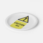 Vet Geel Waarschuwing Hot Sign Veiligheid Papieren Bordje (Gekanteld)