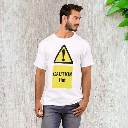 Vet Geel Waarschuwing Hot Sign Veiligheid T-shirt