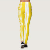 Vet geel wit brede ligstoel gestreept sportief leggings (Achterkant)