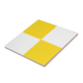 Vet Geel & Wit Checkerboard Monochrome Tegeltje (Zijkant)