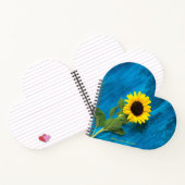 Vet Geel Zonnebloem op Blauw Notitieboek (Binnen)