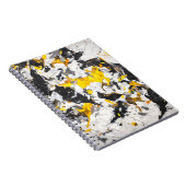 Vet Geel Zwart Wit Abstracte Motion Notitieboek (Rechterzijde)