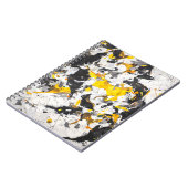 Vet Geel Zwart Wit Abstracte Motion Notitieboek (Linkerzijde)