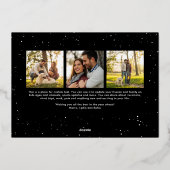 Vet gejuich eenvoudige leuke vrolijke nieuwjaarsfo folie feestdagenkaart (Achterkant)