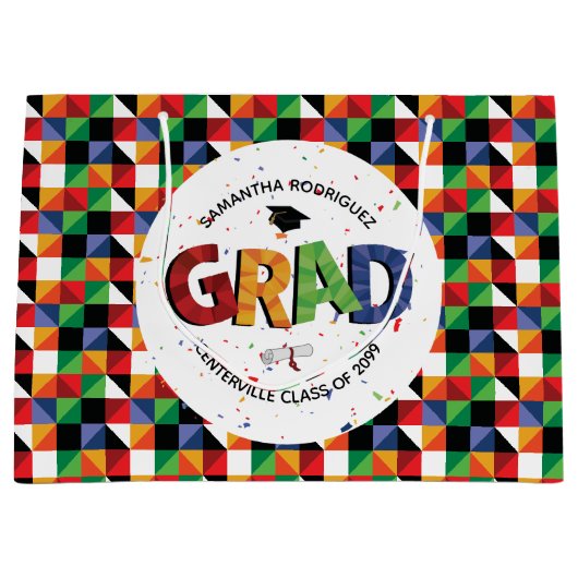 Vet gekleurd patroonAfstudeerder Groot Cadeauzakje (Voorkant)