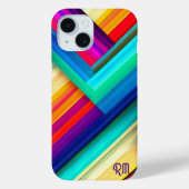 Vet Gekleurd Streepontwerp met Chevron & Initialen Case-Mate iPhone Case (Achterkant)